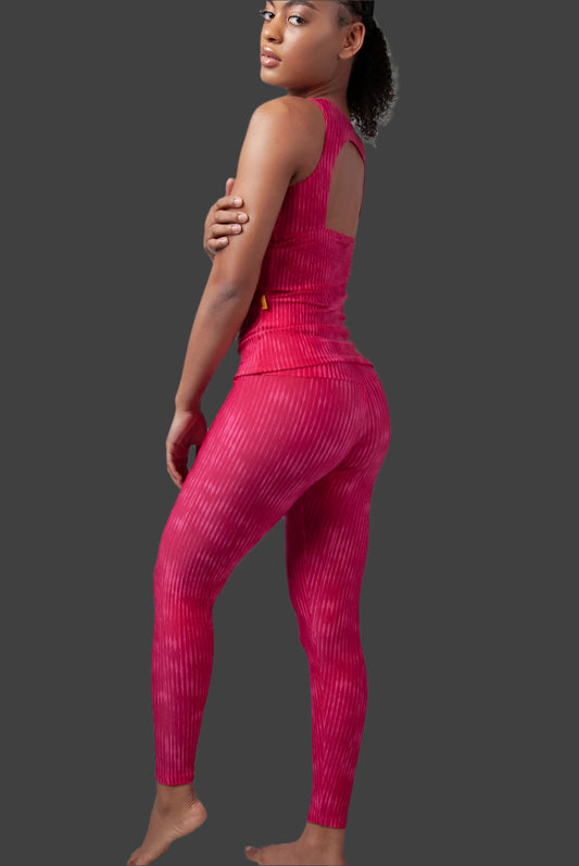 Leggings Printed Pink Stripes