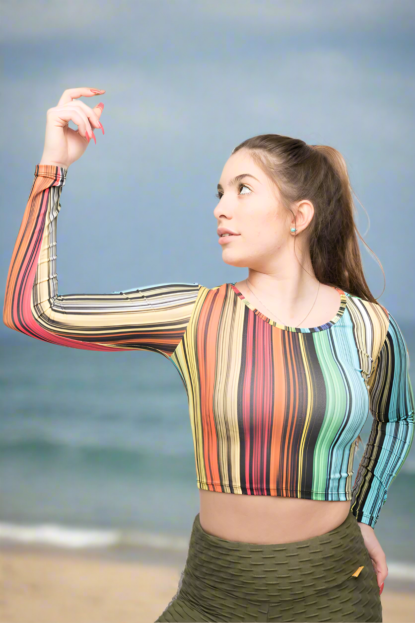 UV Long sleeved Crop Top multiple prints